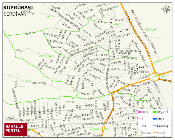 KÖPRÜBAŞI Mahallesi Haritası | Mahalle ve Köy Sınırı
