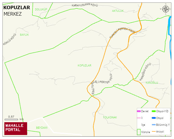 KOPUZLAR Köyü Haritası | Detaylı Köy ve Mahalle Görünümü