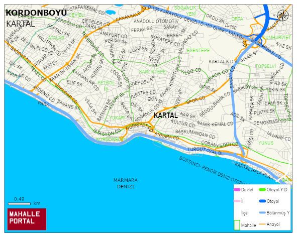 KORDONBOYU Mahallesi Haritası | Güncel Mahalle ve Köy Haritası