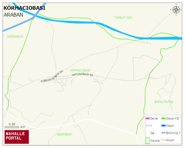 KÖRHACIOBASI Mahallesi Haritası | Yükselti ve Doğa Özellikleri