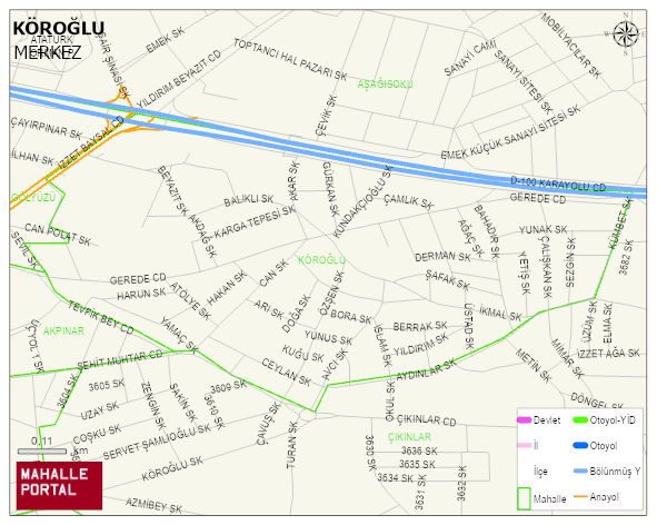 KÖROĞLU Mahallesi Haritası | Dağlar, Ovalar ve Akarsu Bilgileri