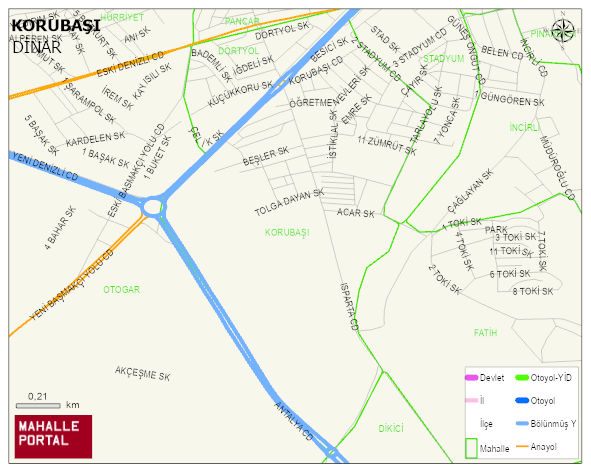 KORUBAŞI Mahallesi Haritası | İnteraktif Köy ve Mahalle Sınırları