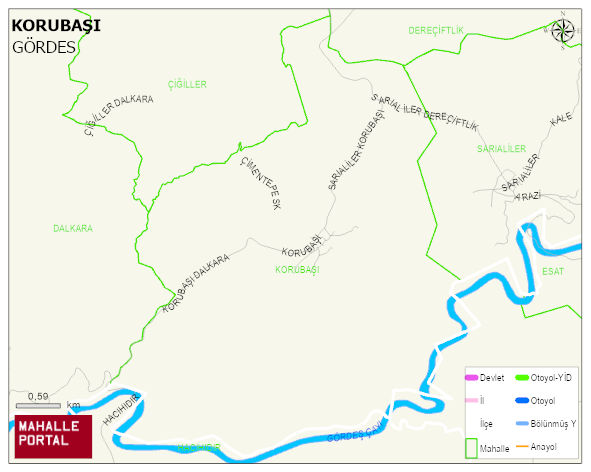 KORUBAŞI Mahallesi Haritası | Detaylı Köy ve Mahalle Görünümü