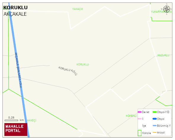 KORUKLU Mahallesi Haritası | Detaylı Köy ve Mahalle Görünümü