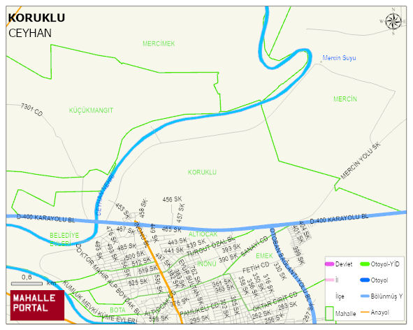 KORUKLU Mahallesi Haritası | Dağlar, Ovalar ve Akarsu Bilgileri