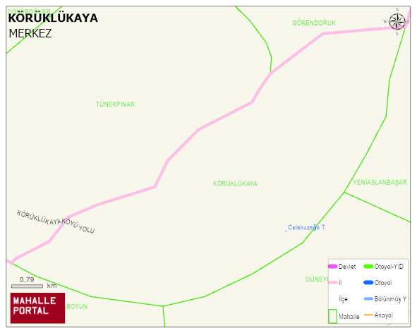 KÖRÜKLÜKAYA Köyü Haritası | Coğrafi Yapı ve Detaylı Haritası