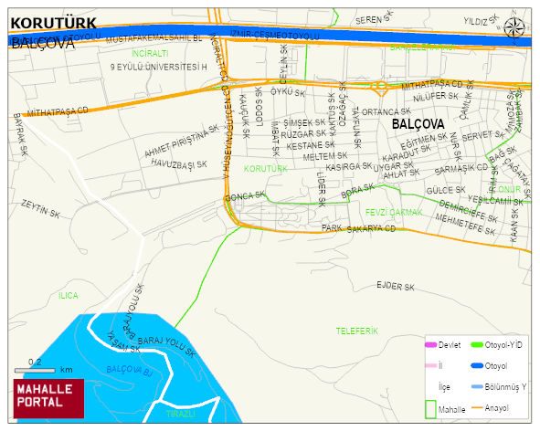 KORUTÜRK Mahallesi Haritası | Dağlar, Ovalar ve Akarsu Bilgileri