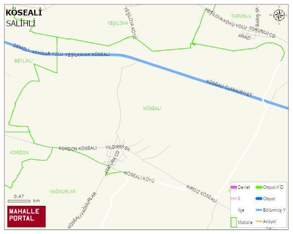 KÖSEALİ Mahallesi Haritası | Detaylı Köy ve Mahalle Görünümü