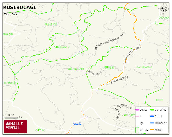 KÖSEBUCAĞI Mahallesi Haritası | Sayısal Bölge Görünümü