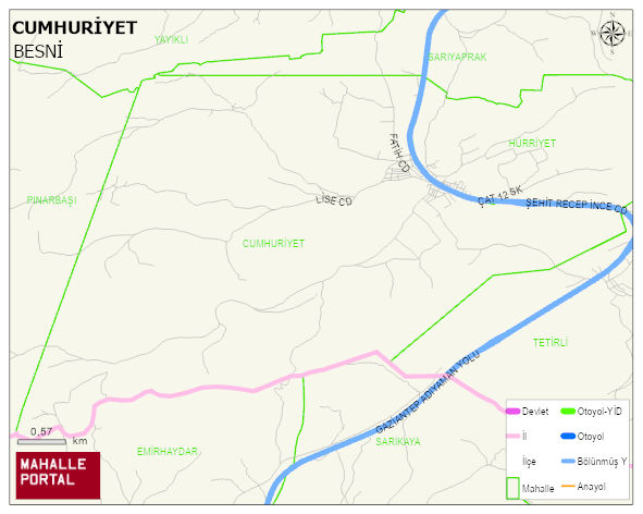 KÖSECELİ BELDESİ CUMHURİYET Mahallesi Haritası | İnteraktif Köy ve Mahalle Sınırları