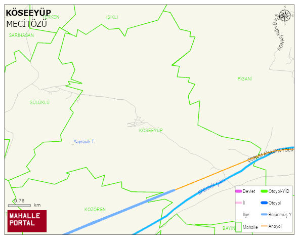 KÖSEEYÜP Köyü Haritası | Coğrafi Yapı ve Detaylı Haritası