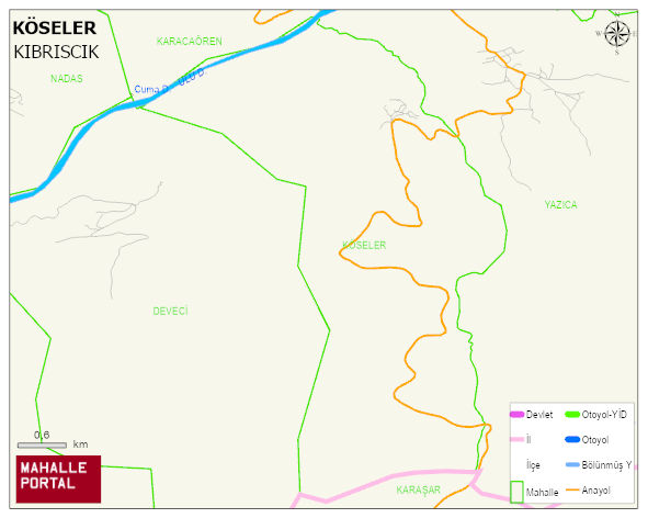 KÖSELER Köyü Haritası | Detaylı Köy ve Mahalle Görünümü