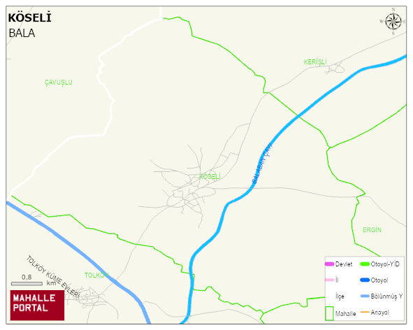 KÖSELİ Mahallesi Haritası | Dağlar, Ovalar ve Akarsu Bilgileri