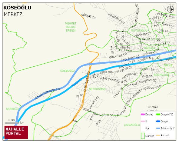 KÖSEOĞLU Mahallesi Haritası | Sayısal Bölge Görünümü