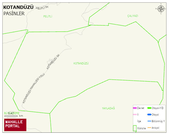 KOTANDÜZÜ Mahallesi Haritası | İnteraktif Köy ve Mahalle Sınırları