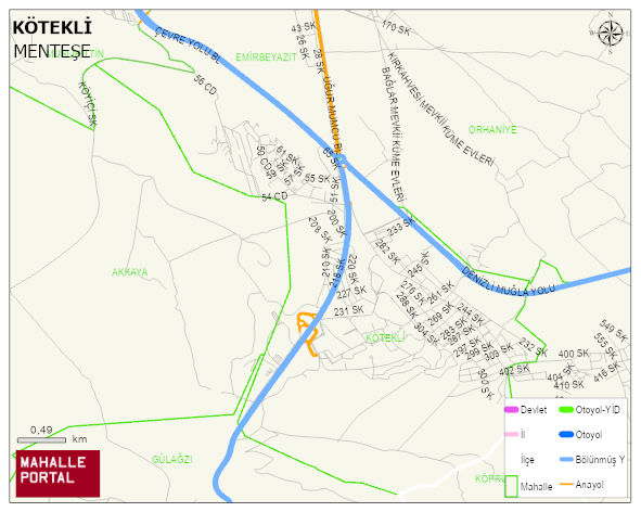 KÖTEKLİ Mahallesi Haritası | Detaylı Köy ve Mahalle Görünümü
