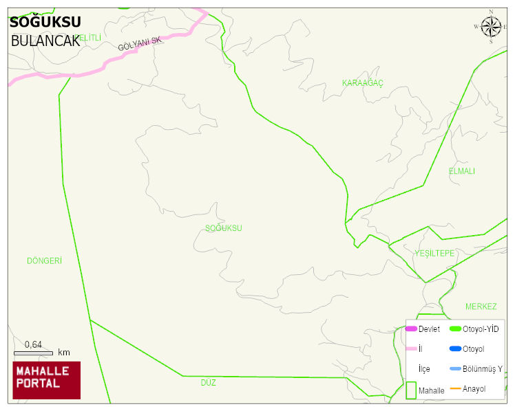 KOVANLIK BELDESİ SOĞUKSU Mahallesi Haritası | Mahalle ve Köy Sınırı