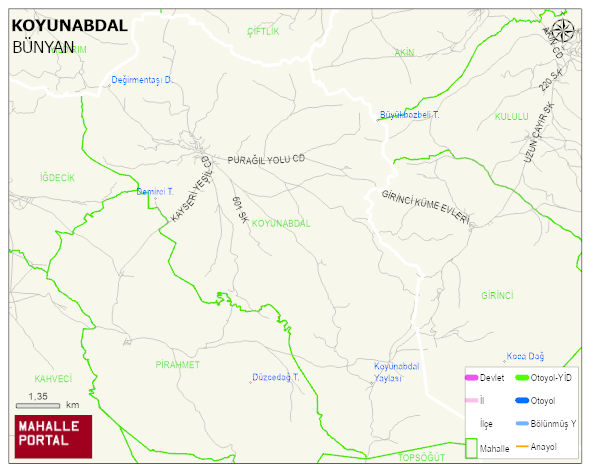 KOYUNABDAL Mahallesi Haritası | Coğrafi Yapı ve Detaylı Haritası
