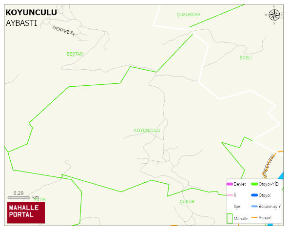 KOYUNCULU Mahallesi Haritası | Yükselti ve Doğa Özellikleri
