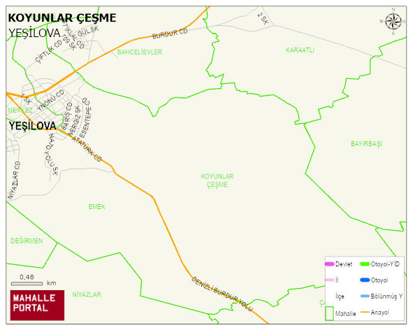 KOYUNLAR ÇEŞME Mahallesi Haritası | Güncel Mahalle ve Köy Haritası