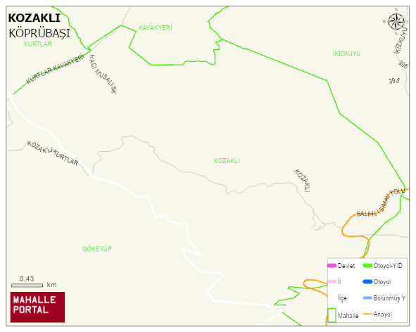 KOZAKLI Mahallesi Haritası | Mahalle ve Köy Sınırı