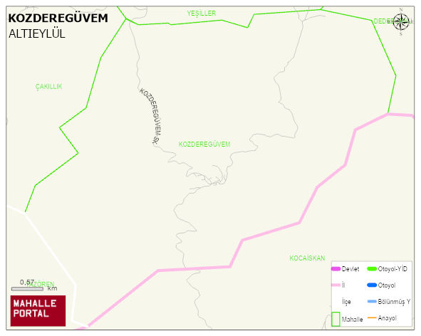 KOZDEREGÜVEM Mahallesi Haritası | Mahalle ve Köy Sınırı