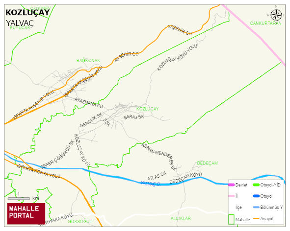 KOZLUÇAY Köyü Haritası | Detaylı Köy ve Mahalle Görünümü
