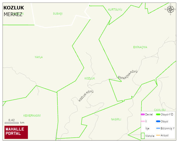 KOZLUK Köyü Haritası | Sayısal Bölge Görünümü