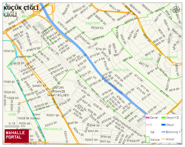 KÜÇÜK ÇİĞLİ Mahallesi Haritası | Dağlar, Ovalar ve Akarsu Bilgileri