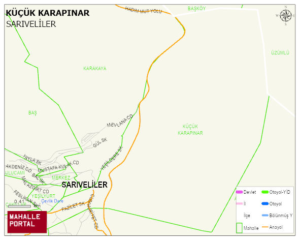 KÜÇÜK KARAPINAR Mahallesi Haritası | Mahalle ve Köy Sınırı
