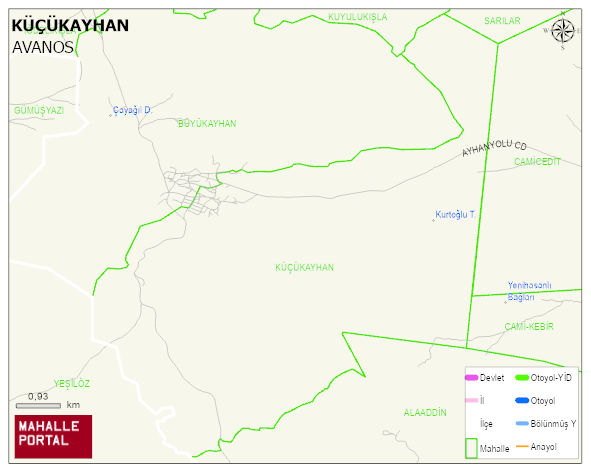 KÜÇÜKAYHAN Köyü Haritası | İnteraktif Köy ve Mahalle Sınırları