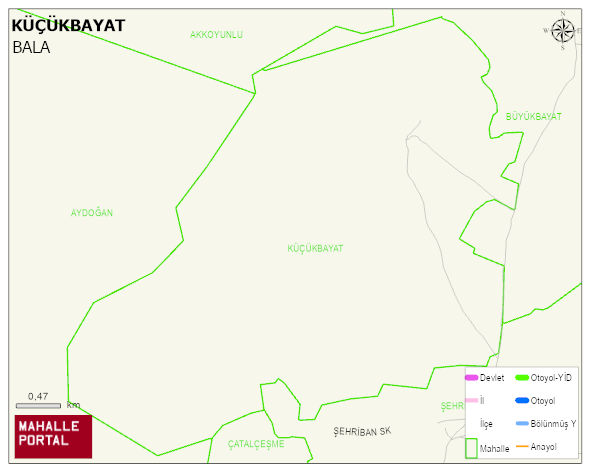 KÜÇÜKBAYAT Mahallesi Haritası | Sayısal Bölge Görünümü