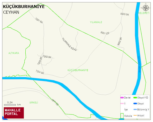KÜÇÜKBURHANİYE Mahallesi Haritası | İnteraktif Köy ve Mahalle Sınırları