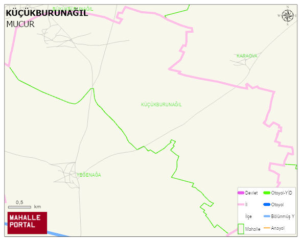 KÜÇÜKBURUNAĞIL Köyü Haritası | Mahalle ve Köy Sınırı