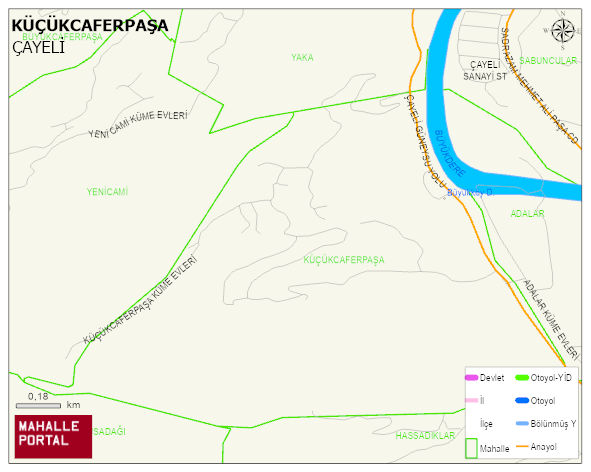 KÜÇÜKCAFERPAŞA Mahallesi Haritası | Dağlar, Ovalar ve Akarsu Bilgileri
