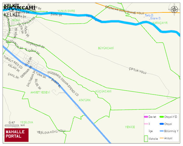 KÜÇÜKCAMİ Mahallesi Haritası | Coğrafi Yapı ve Detaylı Haritası