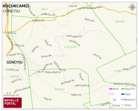 KÜÇÜKCAMİİ Mahallesi Haritası | Yükselti ve Doğa Özellikleri