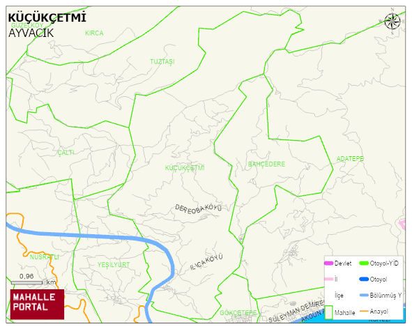 KÜÇÜKÇETMİ Köyü Haritası | Dağlar, Ovalar ve Akarsu Bilgileri