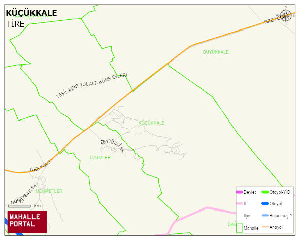KÜÇÜKKALE Mahallesi Haritası | Coğrafi Yapı ve Detaylı Haritası