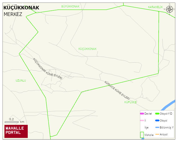 KÜÇÜKKONAK Köyü Haritası | Mahalle ve Köy Sınırı