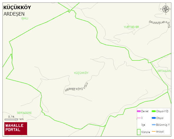 KÜÇÜKKÖY Köyü Haritası | İnteraktif Köy ve Mahalle Sınırları