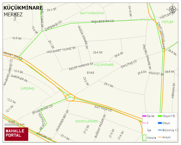 KÜÇÜKMİNARE Mahallesi Haritası | İnteraktif Köy ve Mahalle Sınırları