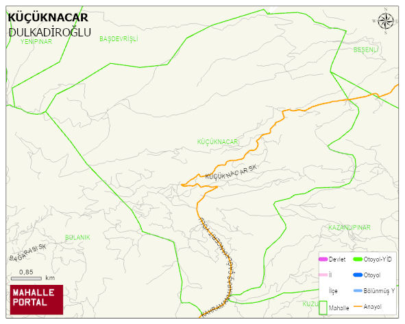 KÜÇÜKNACAR Mahallesi Haritası | Dağlar, Ovalar ve Akarsu Bilgileri
