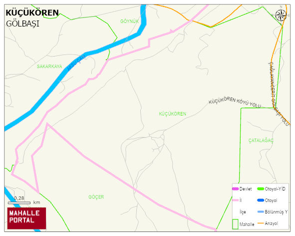 KÜÇÜKÖREN Köyü Haritası | Yükselti ve Doğa Özellikleri