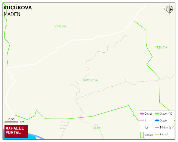 KÜÇÜKOVA Köyü Haritası | Mahalle ve Köy Sınırı