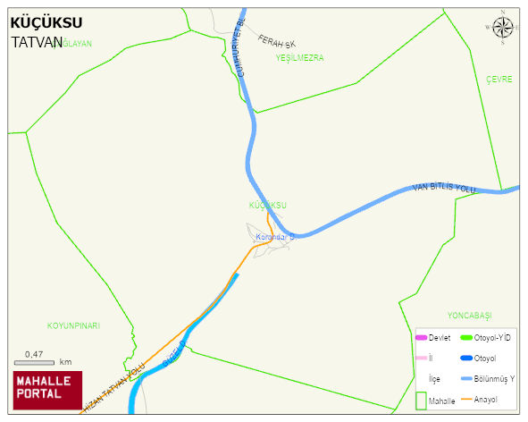 KÜÇÜKSU Köyü Haritası | Dağlar, Ovalar ve Akarsu Bilgileri