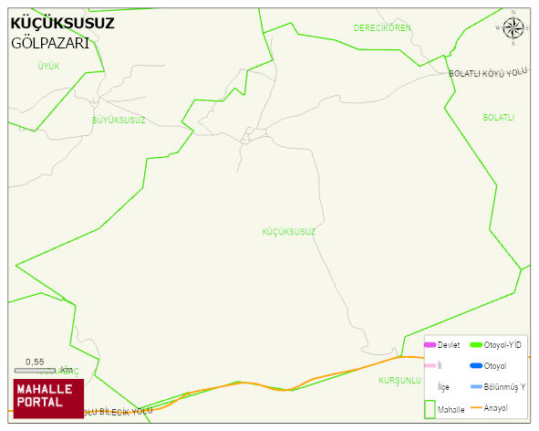 KÜÇÜKSUSUZ Köyü Haritası | Yükselti ve Doğa Özellikleri