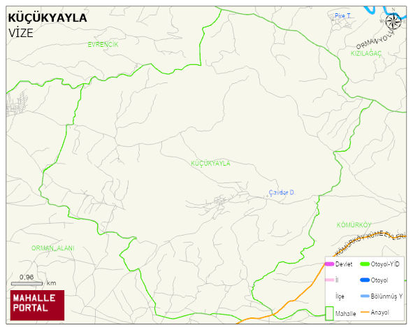 KÜÇÜKYAYLA Köyü Haritası | Yükselti ve Doğa Özellikleri