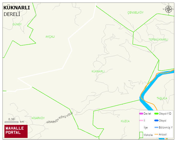 KÜKNARLI Köyü Haritası | Mahalle ve Köy Sınırı