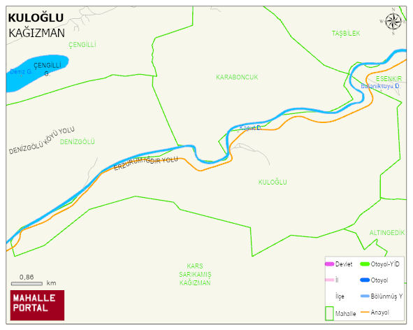 KULOĞLU Köyü Haritası | Dağlar, Ovalar ve Akarsu Bilgileri